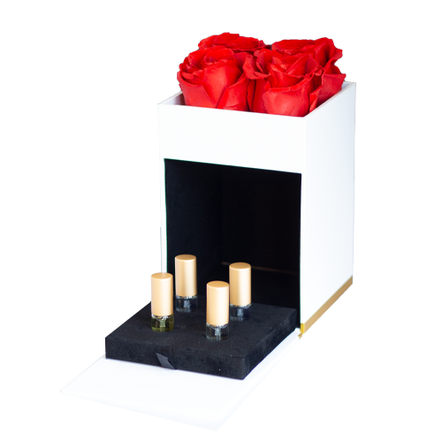Complete Flower Box Medium - Red Roses (inkl. WOC 4x3ml)